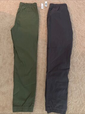 Boys Elastic Waist Jogger Pants - Olive Green and Charcoal